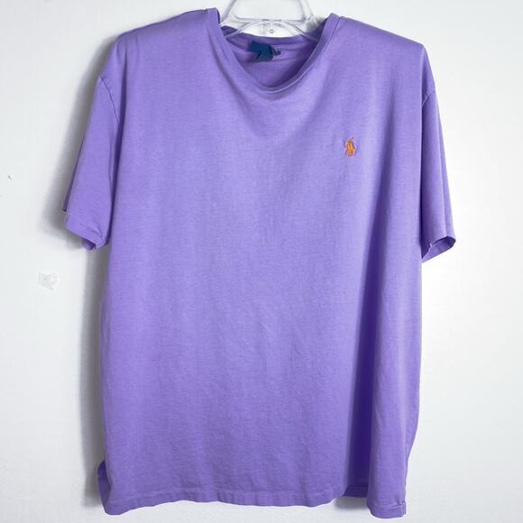 Polo Ralph Lauren Mens XL Cotton T-Shirt Purple Orange Pony Single Stitch - Picture 2 of 10